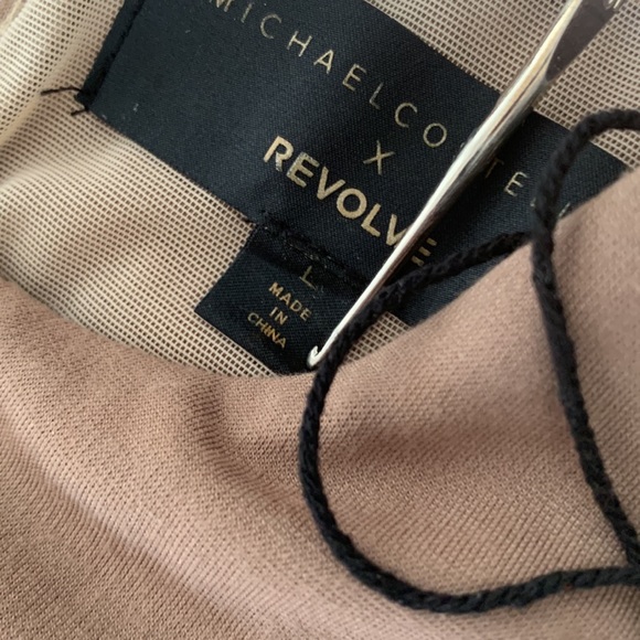 Michael Costello x REVOLVE Rylan Midi Dress in Taupe Size L - Picture 9 of 10